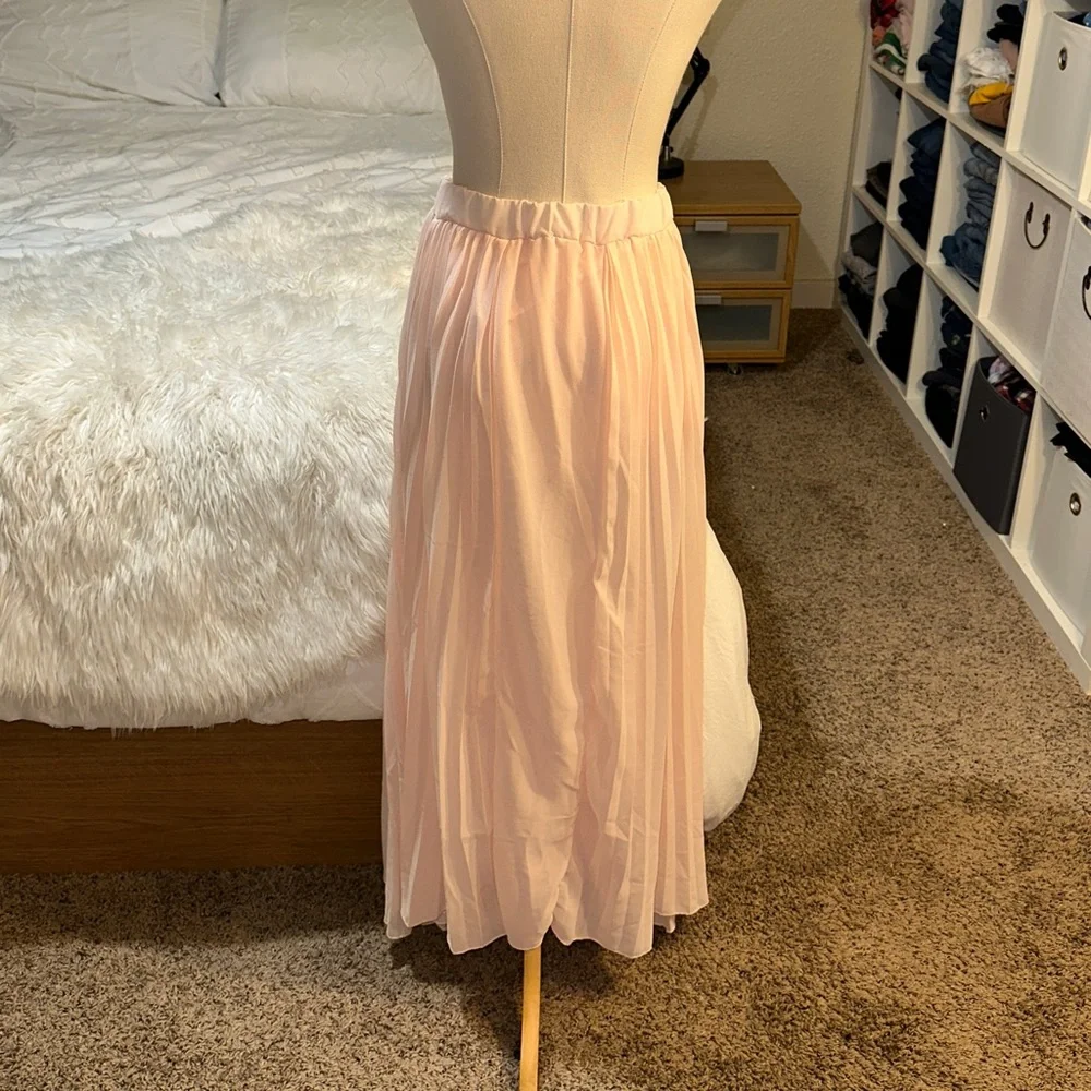 Don’t Ask Why American Eagle | Accordion Pleated Maxi Skirt Pink Sheer OS